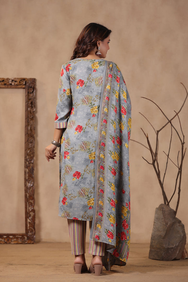 Pashmina Warm Woolen Suit Set with Dupatta