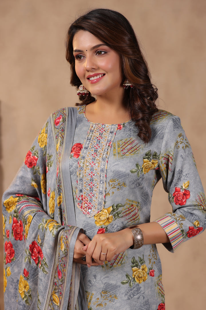 Pashmina Warm Woolen Suit Set with Dupatta
