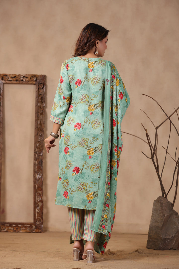 Pashmina Warm Woolen Suit Set with Dupatta