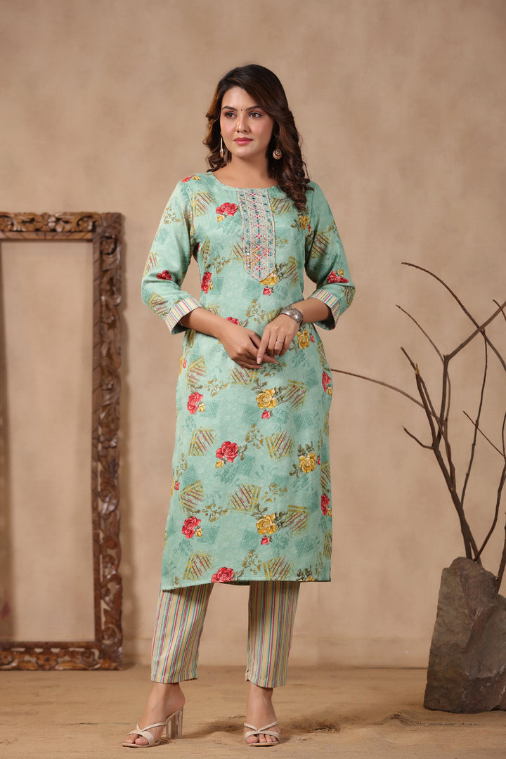 Pashmina Warm Woolen Suit Set with Dupatta