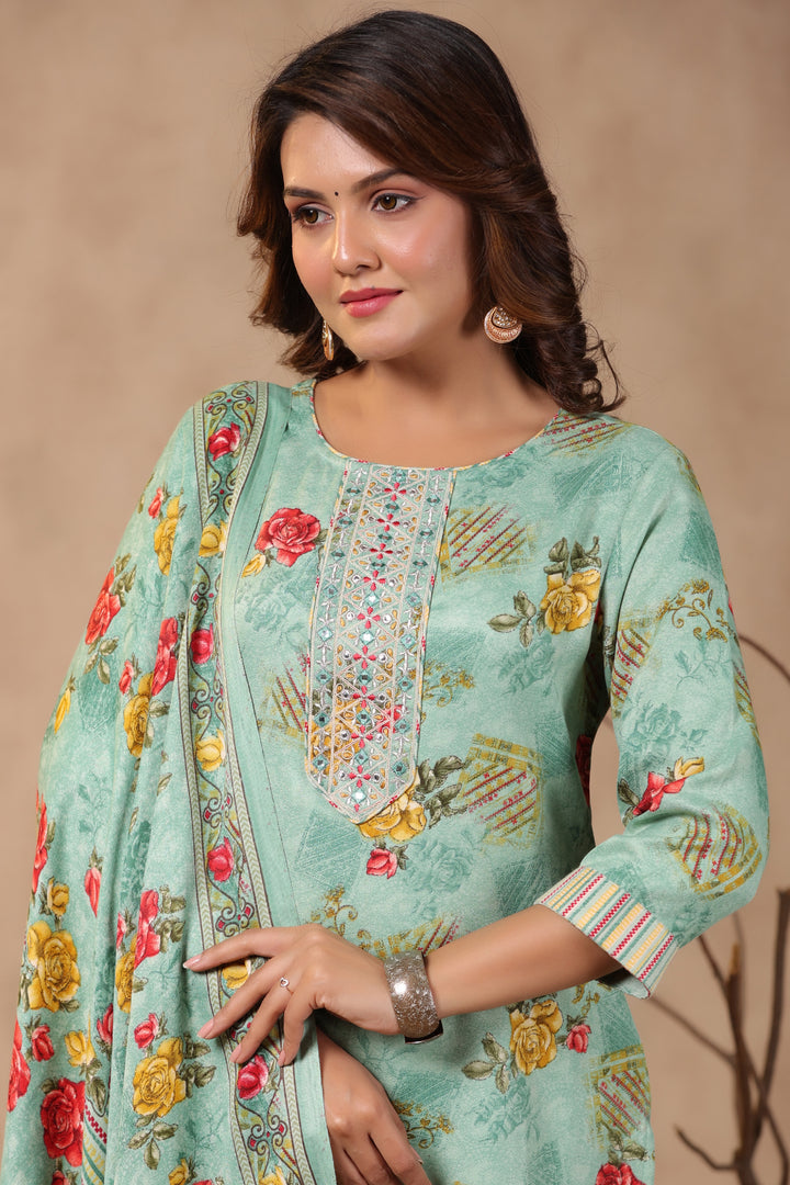 Pashmina Warm Woolen Suit Set with Dupatta