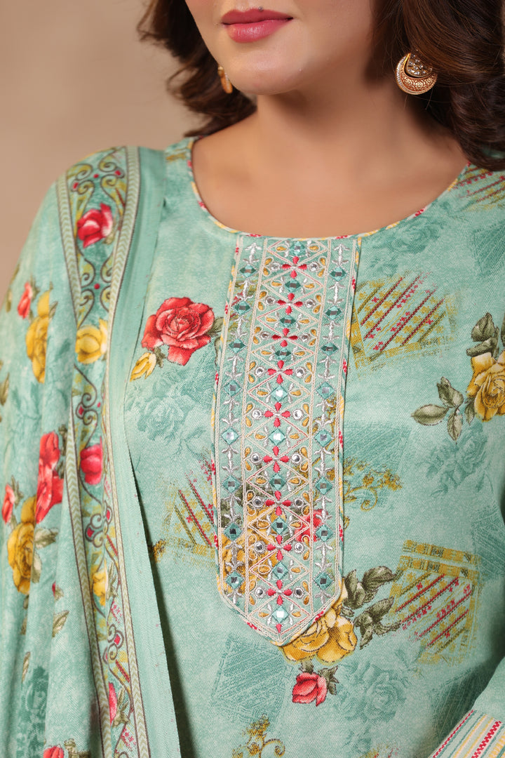 Pashmina Warm Woolen Suit Set with Dupatta