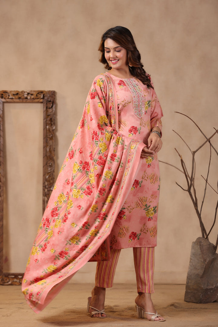 Pashmina Warm Woolen Suit Set with Dupatta
