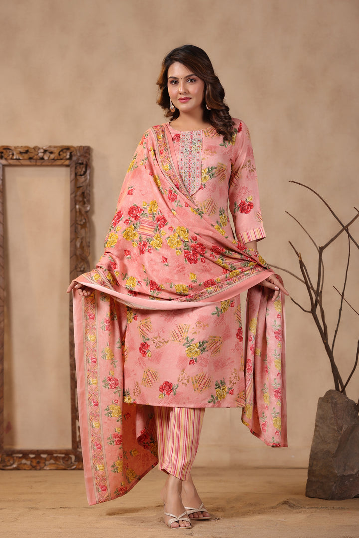 Pashmina Warm Woolen Suit Set with Dupatta