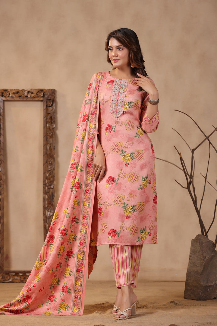 Pashmina Warm Woolen Suit Set with Dupatta