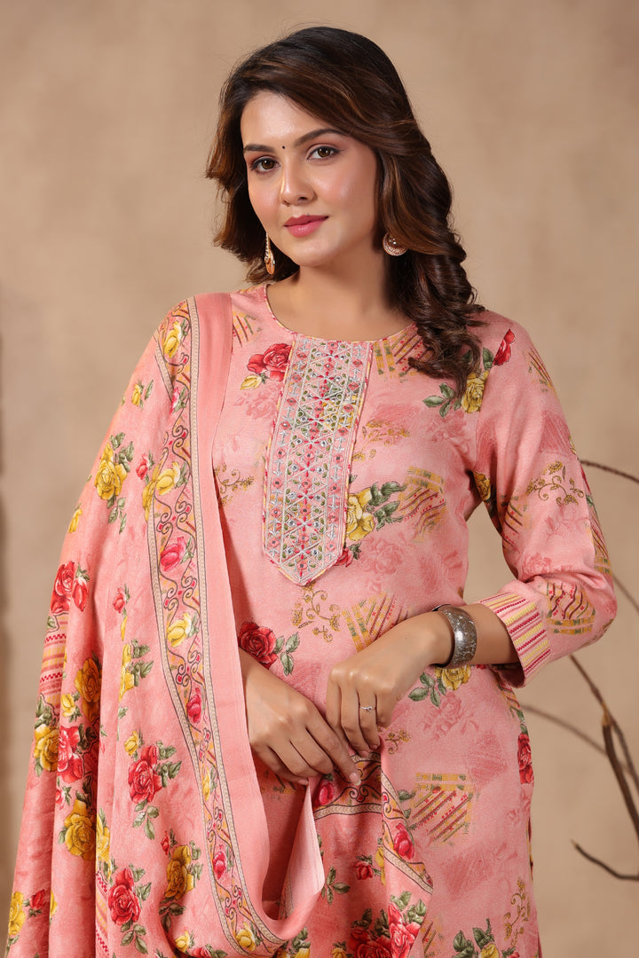 Pashmina Warm Woolen Suit Set with Dupatta