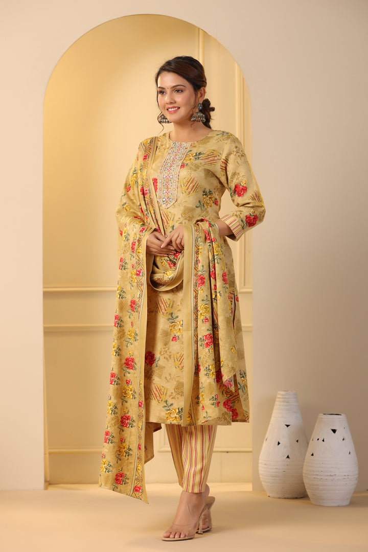 Pashmina Warm Woolen Suit Set with Dupatta