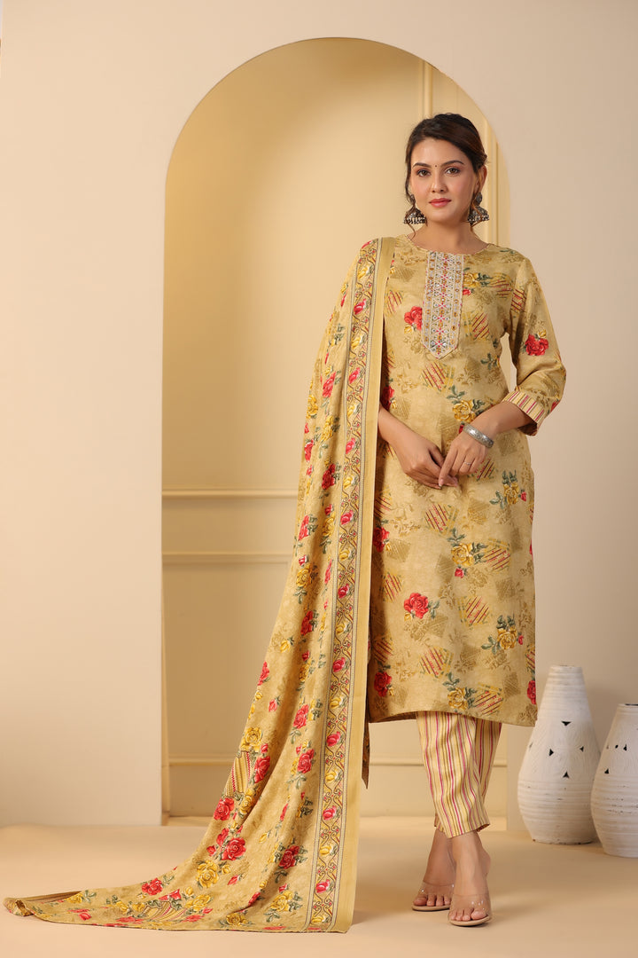 Pashmina Warm Woolen Suit Set with Dupatta