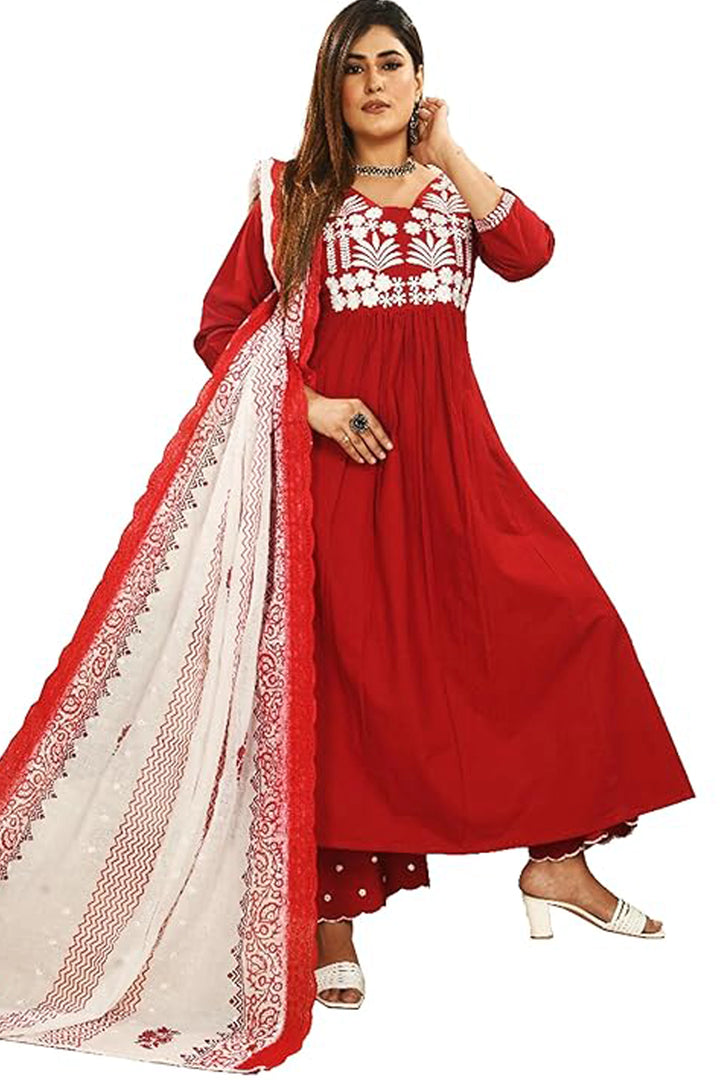 Crimson Bloom Anarkali Set