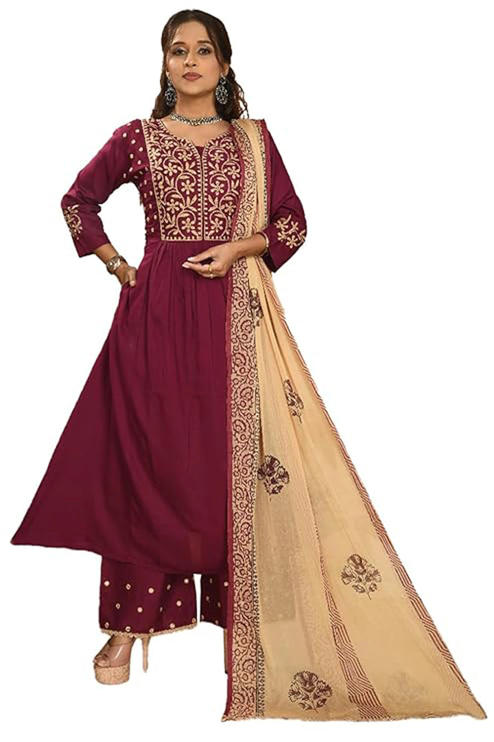 Wine Grace Anarkali Set