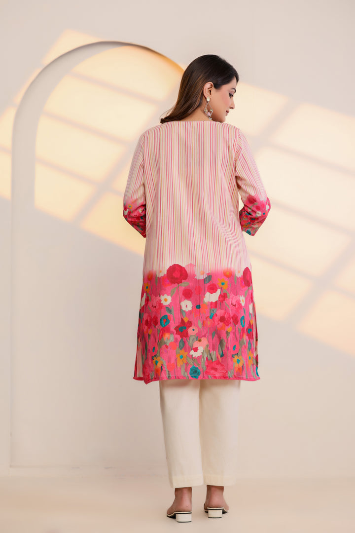 Cotton Light Pink Floral Print Fashionable Co-Ord Set