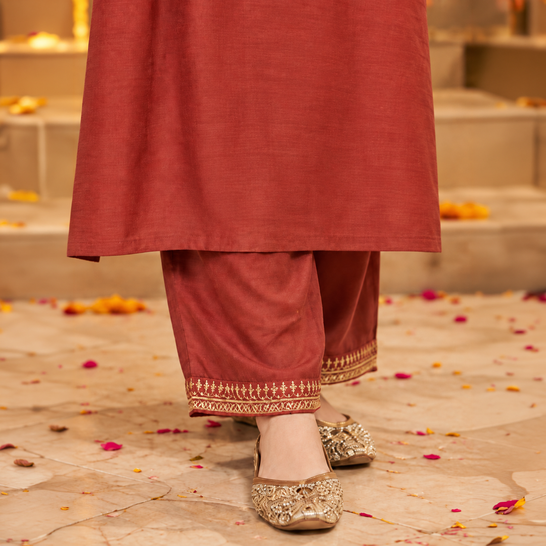 Ruby Zari Elegance Set