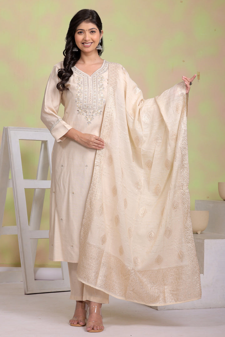 Ivory Glow Embroidered Kurta Set