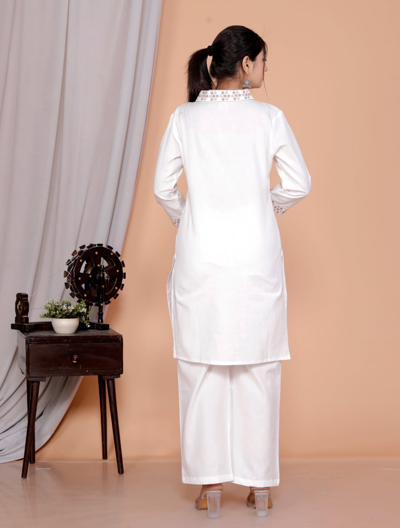 Embroidered Tunic With Trousers Co-Ords