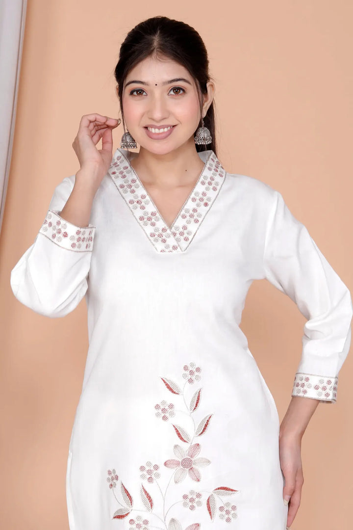 Embroidered Tunic With Trousers Co-Ords