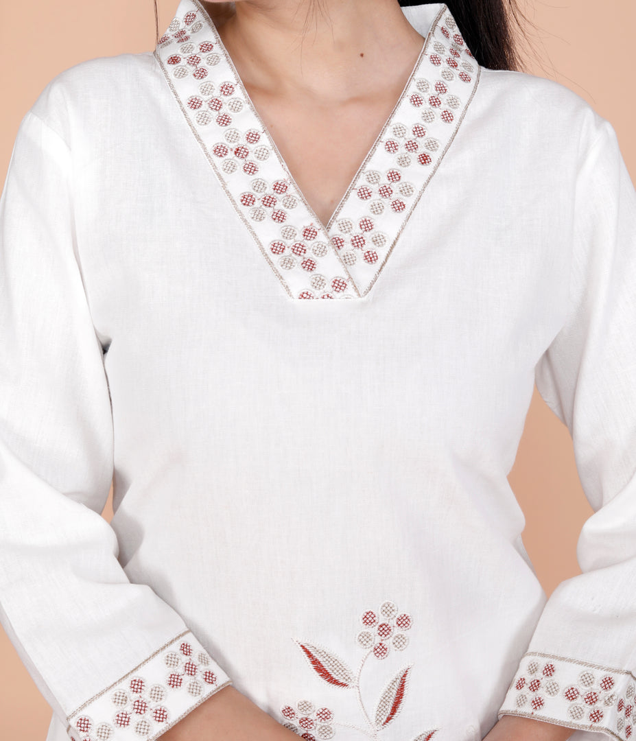 Embroidered Tunic With Trousers Co-Ords