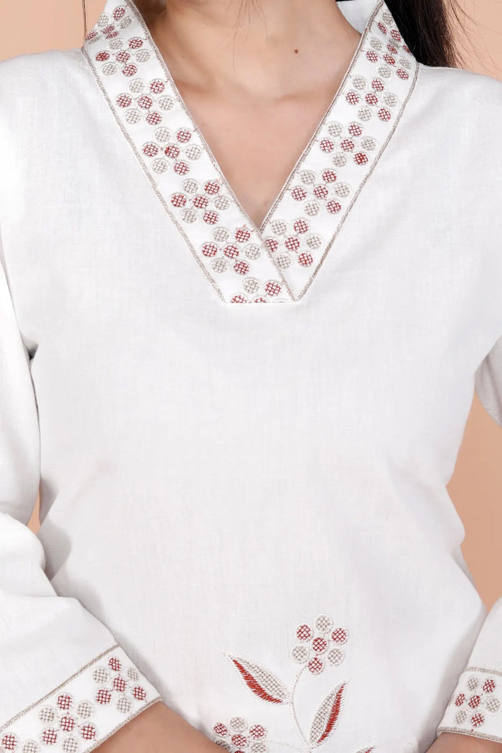 Embroidered Tunic With Trousers Co-Ords