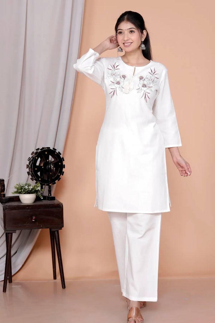 Feminine Designer Embroidered Co-Ord Set