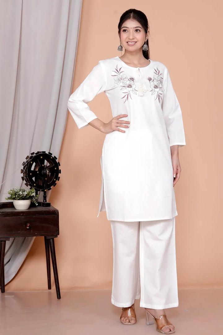Feminine Designer Embroidered Co-Ord Set