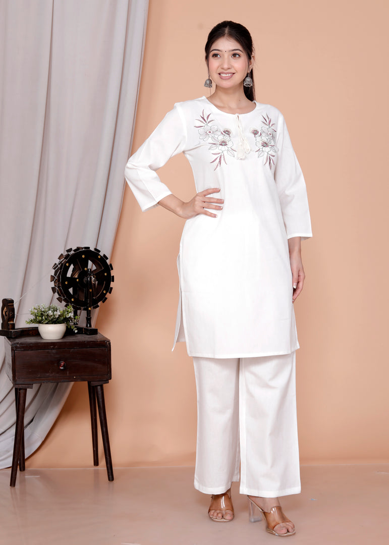 Feminine Designer Embroidered Co-Ord Set