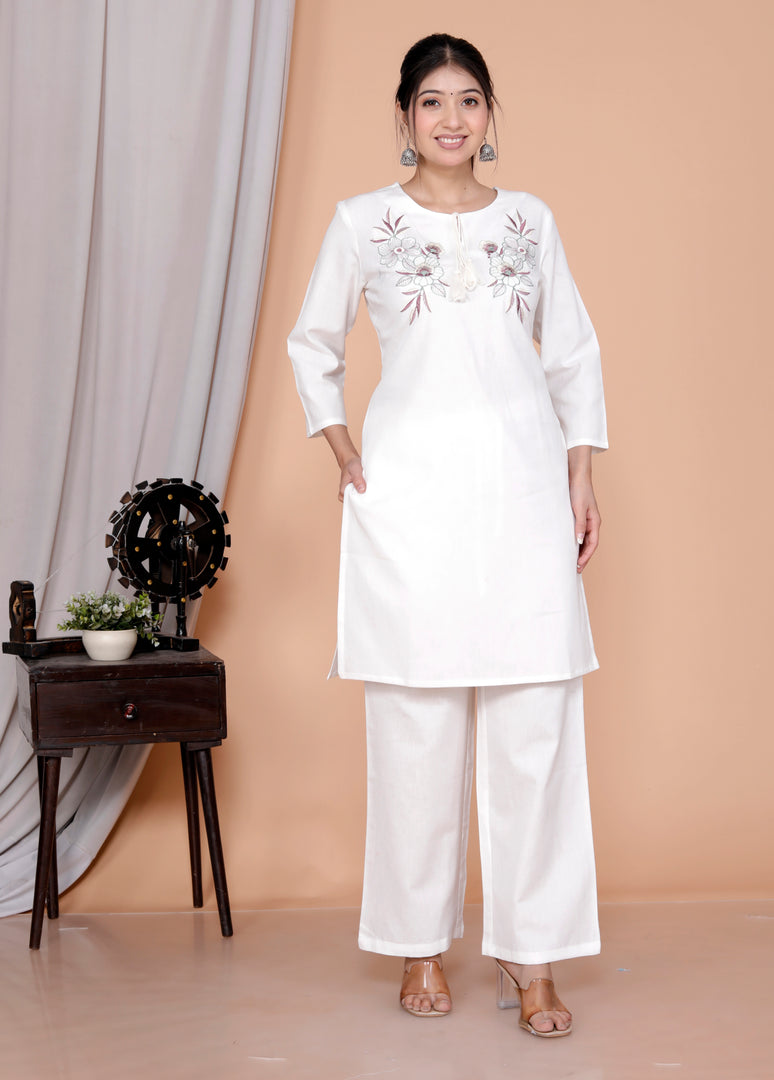 Feminine Designer Embroidered Co-Ord Set