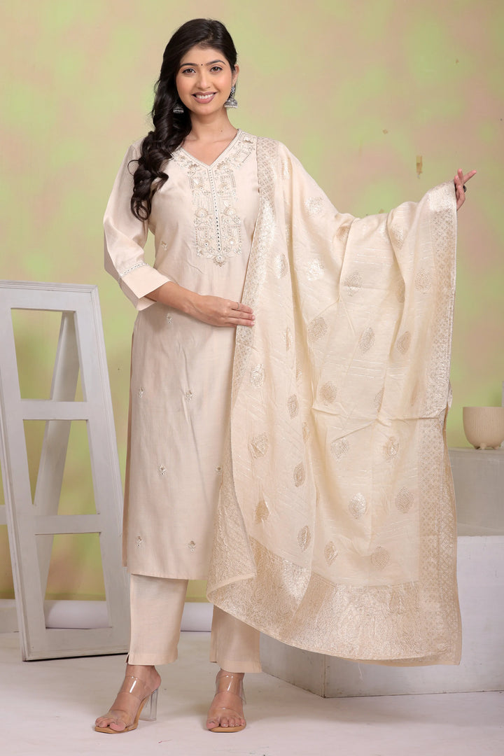 Pearl Whisper Embroidered Kurta Set