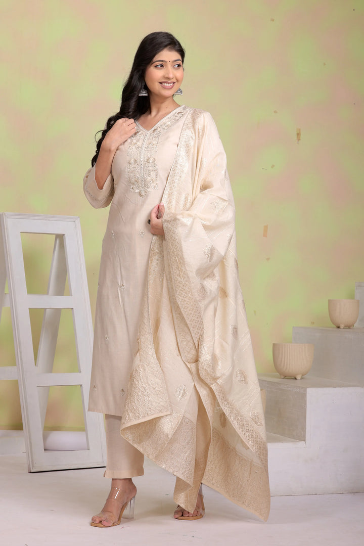 Pearl Whisper Embroidered Kurta Set