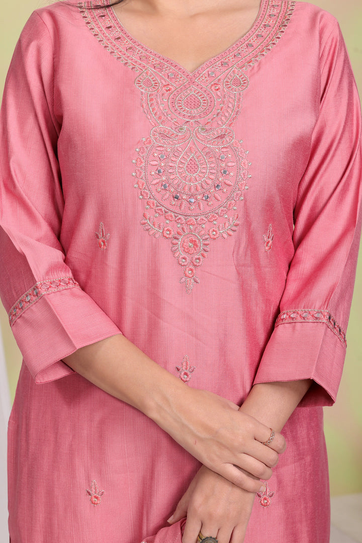 Blush Noor Embroidered Kurta Set