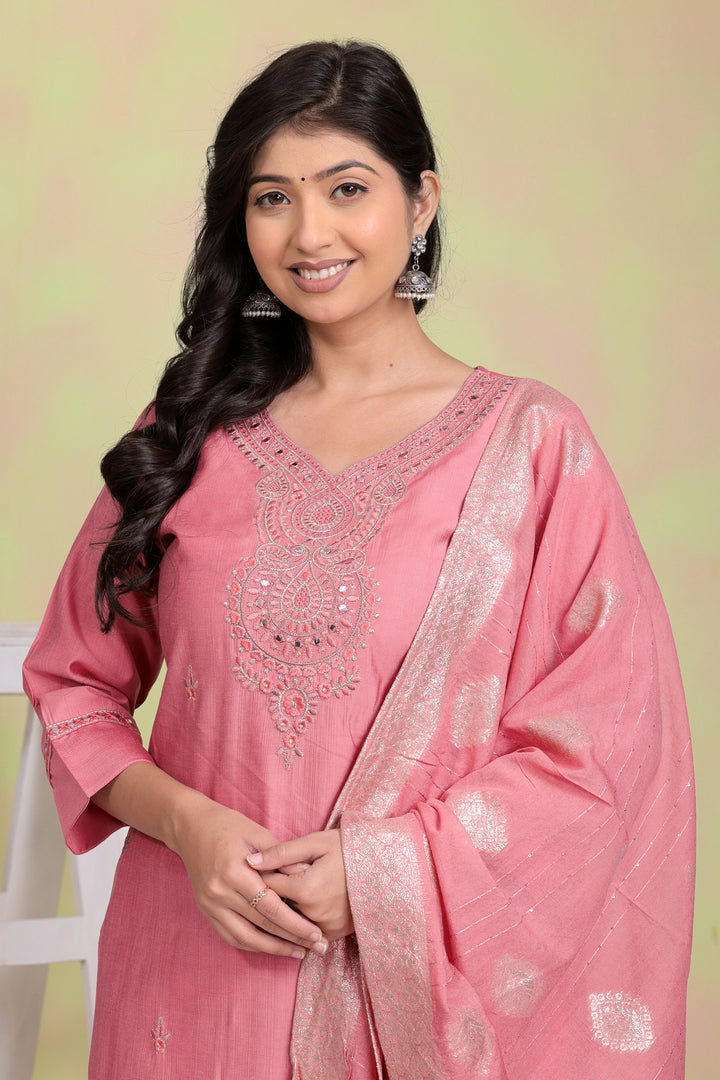 Blush Noor Embroidered Kurta Set