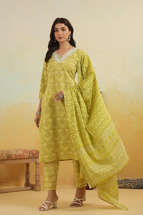 Zest Lime Elegance Kurta Set