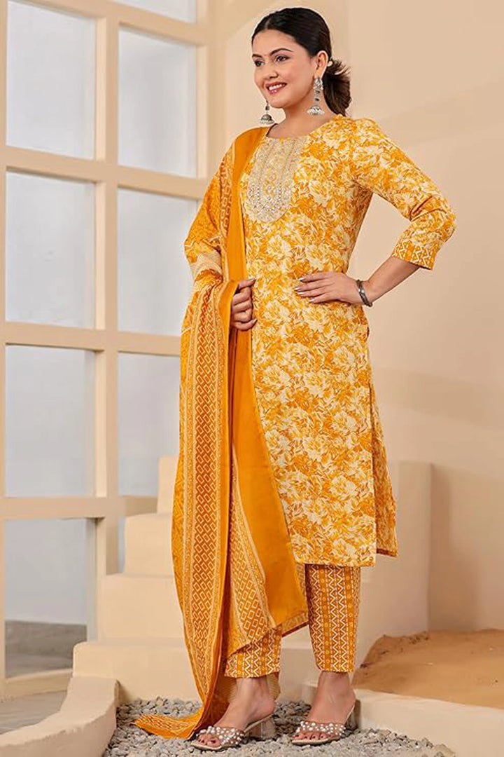 Marigold Glow Printed Kurta Set