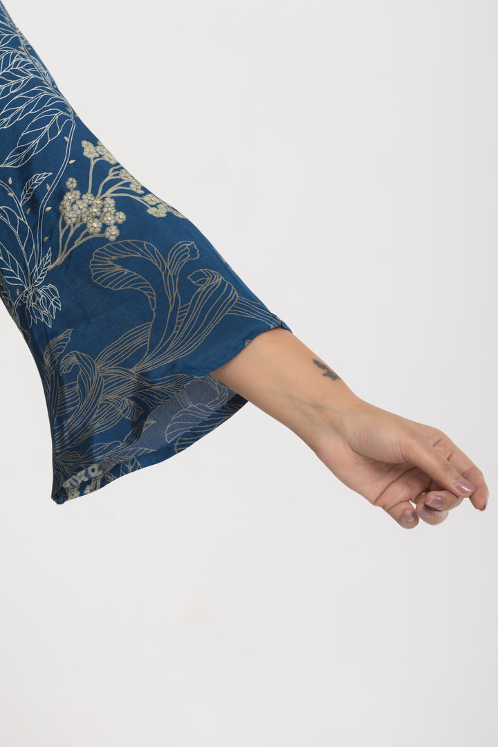 Silk Blue Fashionable Co-Ord Set