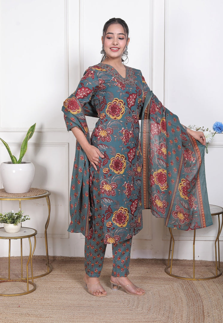 Forest Bloom Cotton Suit Set