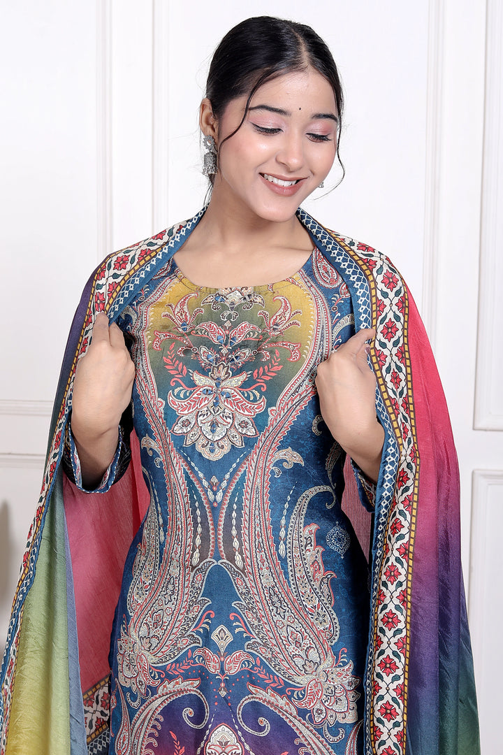 Royal Teal Heritage Suit Set