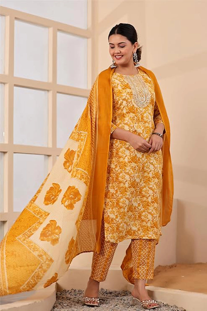 Marigold Glow Printed Kurta Set