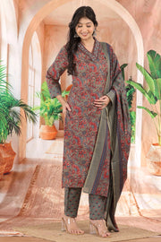 Slate Gulmohar Printed Kurta Set