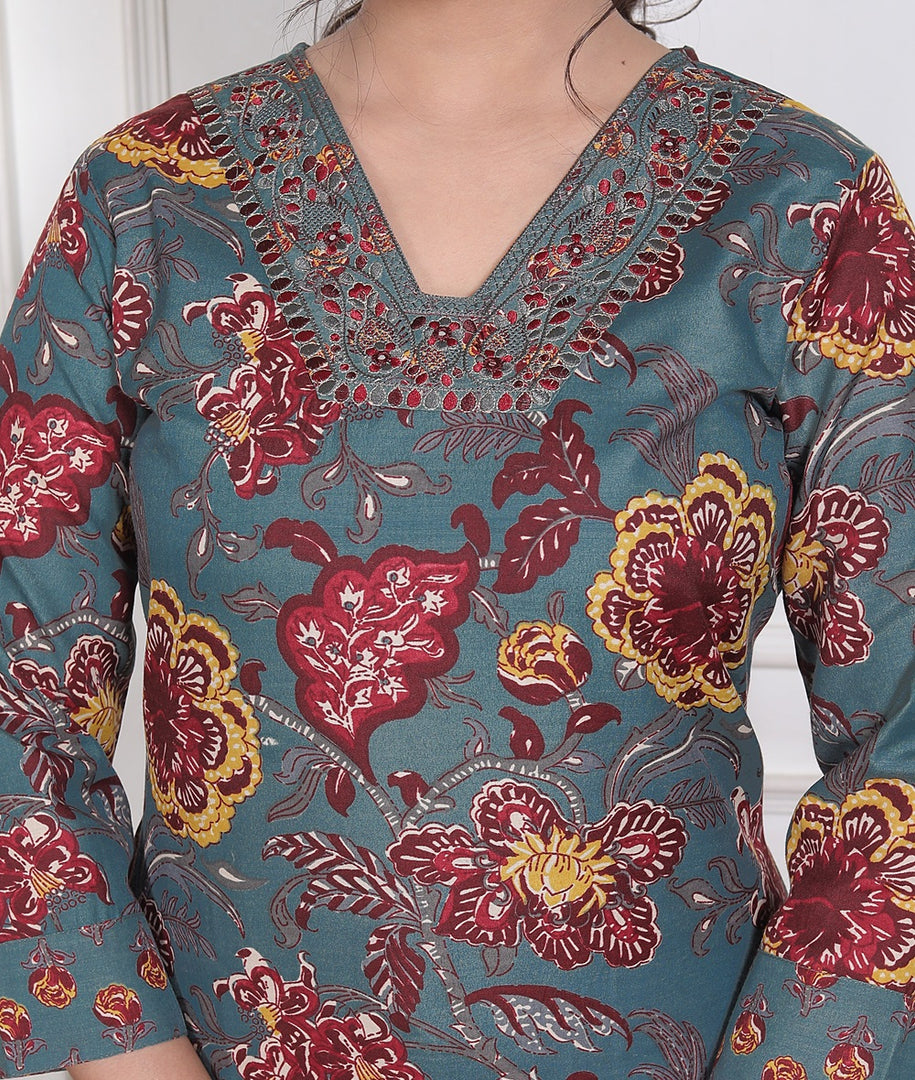Forest Bloom Cotton Suit Set