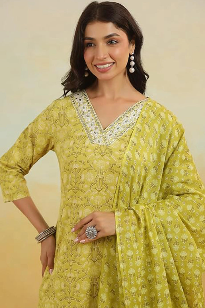 Zest Lime Elegance Kurta Set