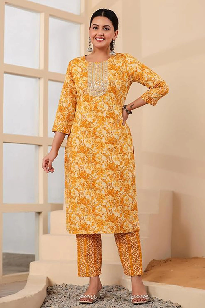 Marigold Glow Printed Kurta Set