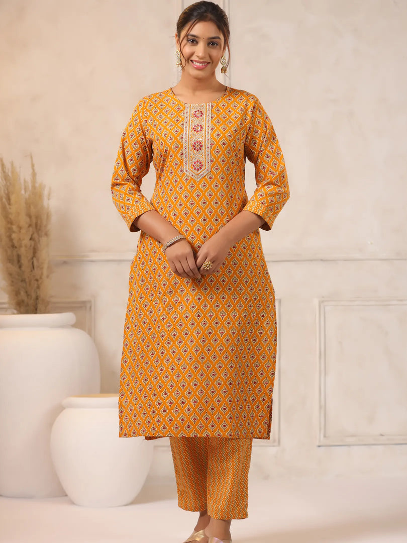 Tribal Printed Rayon Kurta Set with Dupatta
