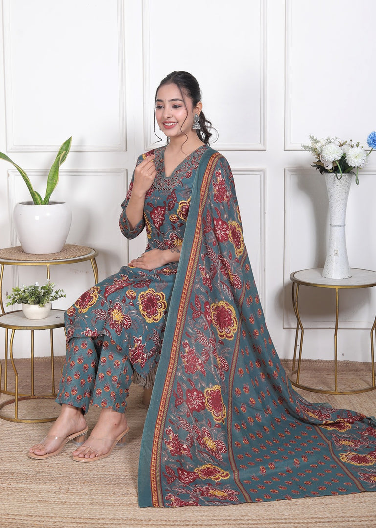 Forest Bloom Cotton Suit Set