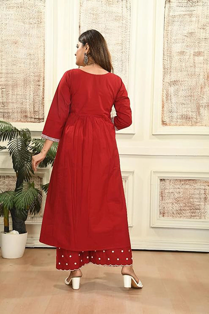 Crimson Bloom Anarkali Set
