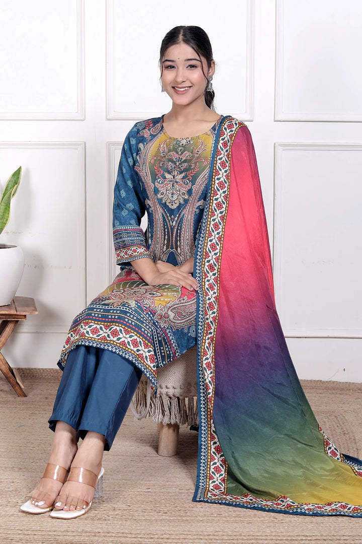 Royal Teal Heritage Suit Set