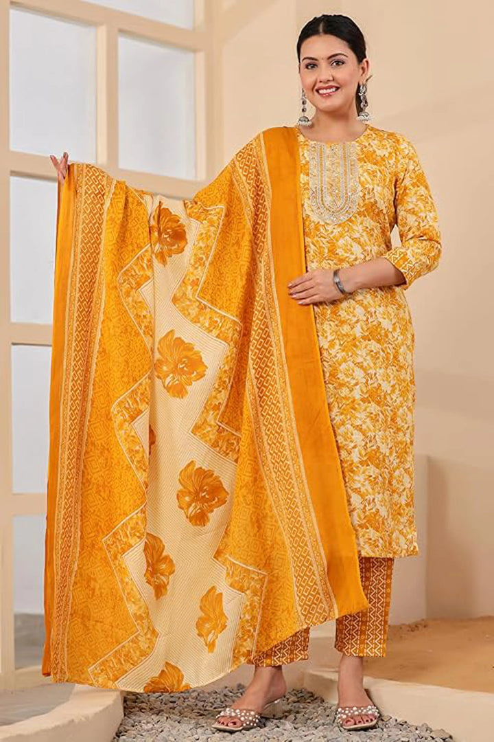 Marigold Glow Printed Kurta Set