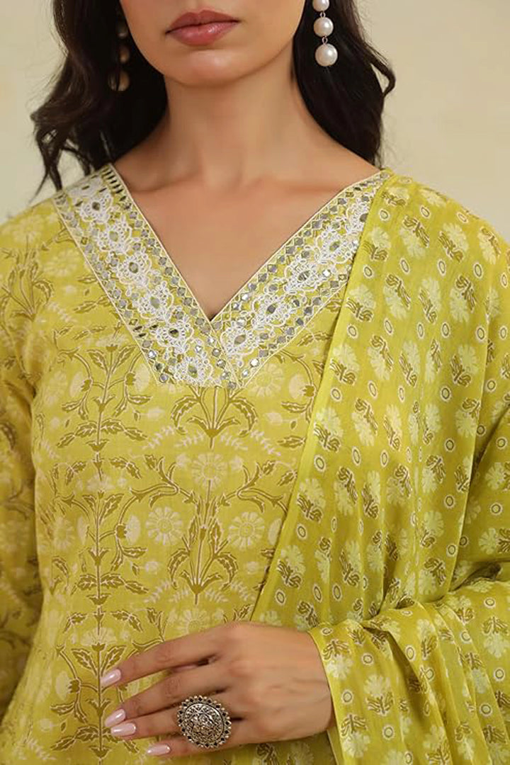 Zest Lime Elegance Kurta Set
