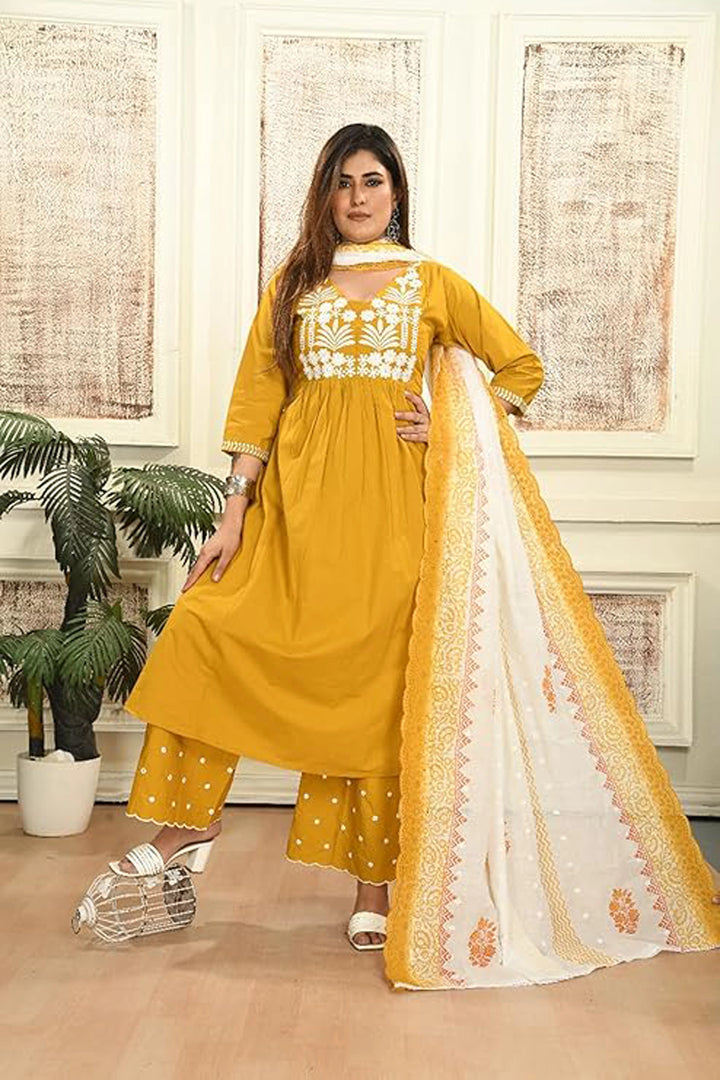 Mustard Bloom Anarkali Set