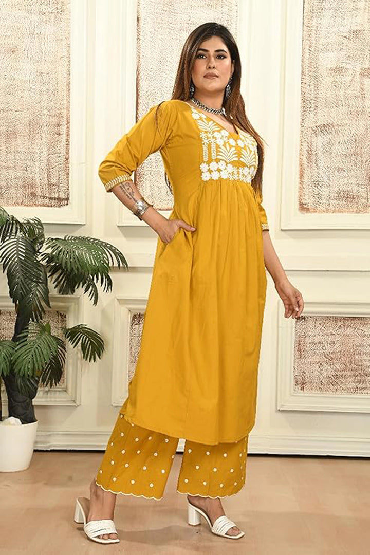 Mustard Bloom Anarkali Set