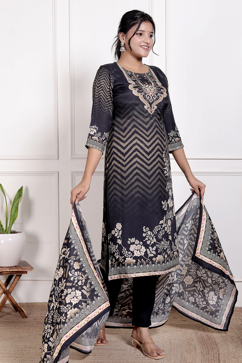 Midnight Chevron Grace Suit Set – Seemrat
