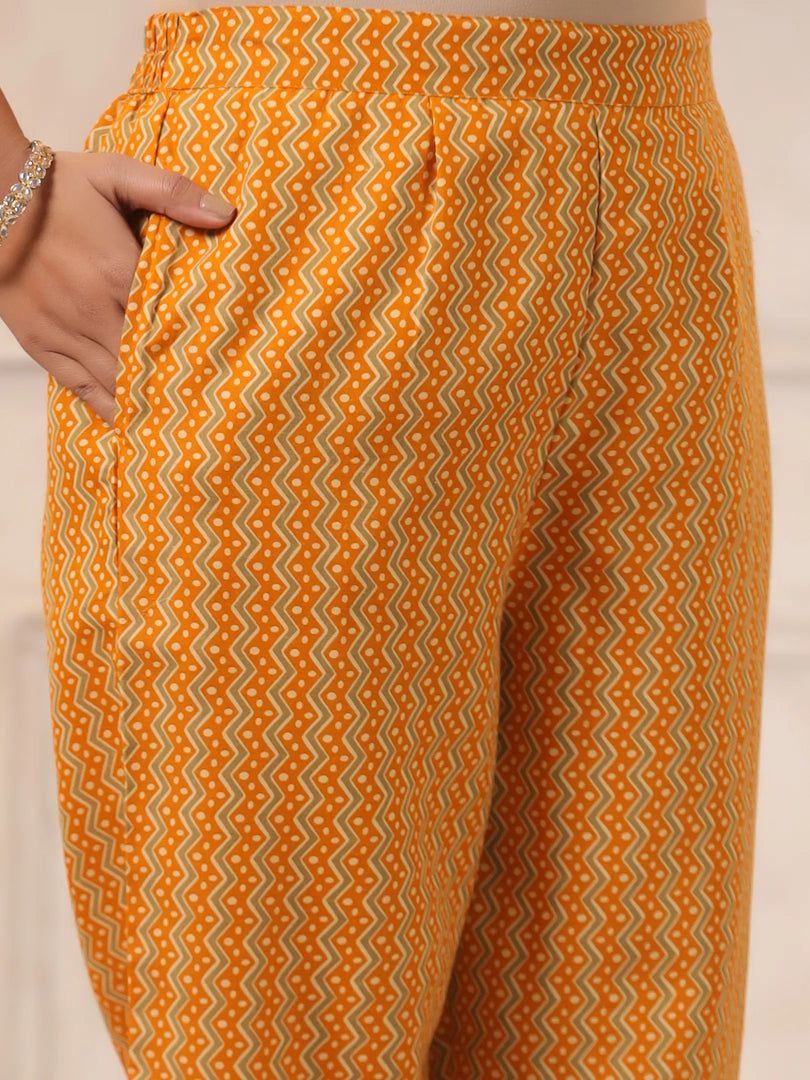 Tribal Printed Rayon Kurta Set with Dupatta