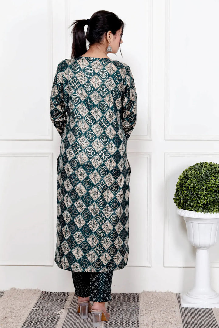 Ethnic Bandhni Print Cotton Suit Set With Dupatta